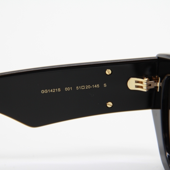 NEW GUCCI GG1421S 001 WOMEN BLACK SUNGLASSES GUCCI - Picture 12 of 15